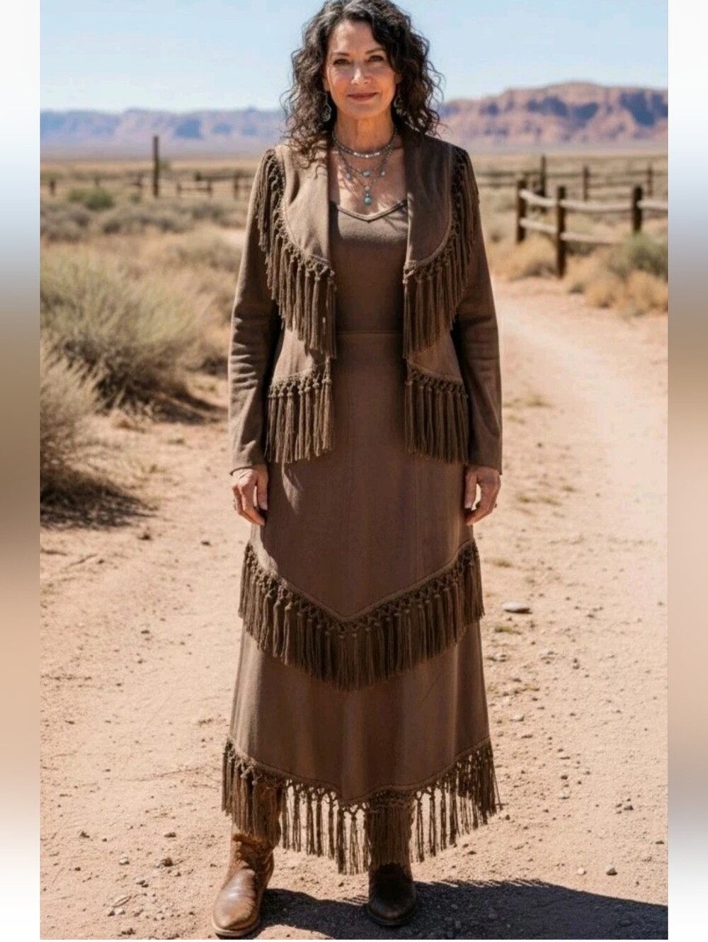 Jiki Monte Carlo 2 piece Fringe Dress and Jacket